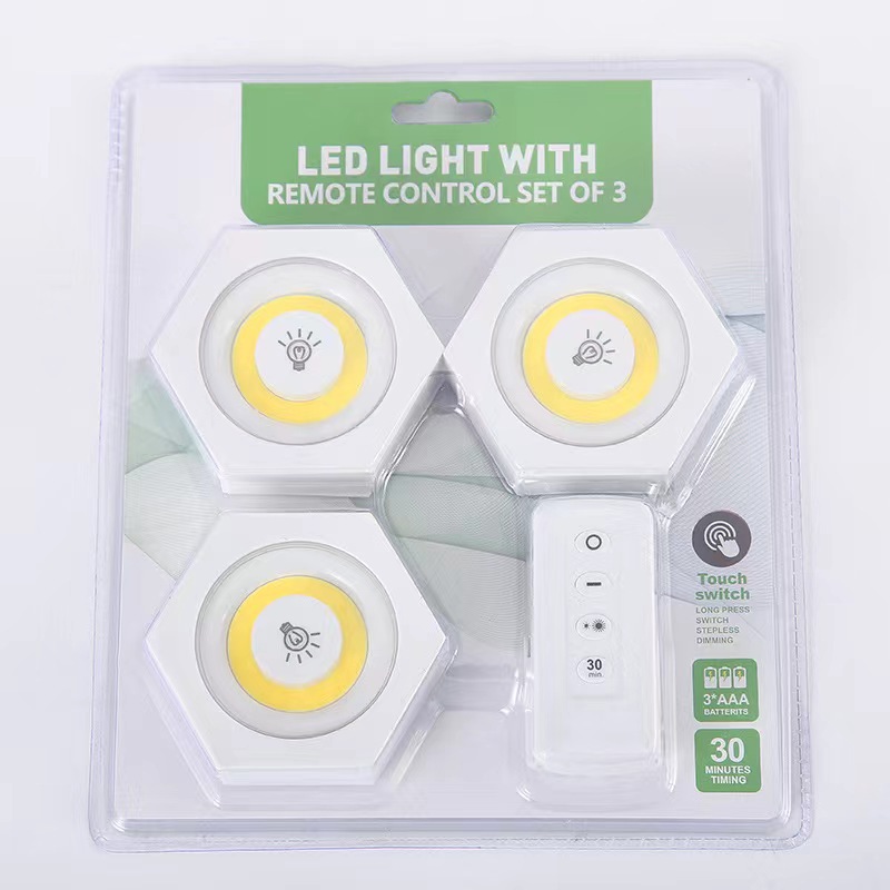 Transfronterizo COB control remoto bater lámpara de luz táctil cabezal de cama alimentación lámpara de pasillo cocina armario lámpara de armario LED luz de noche