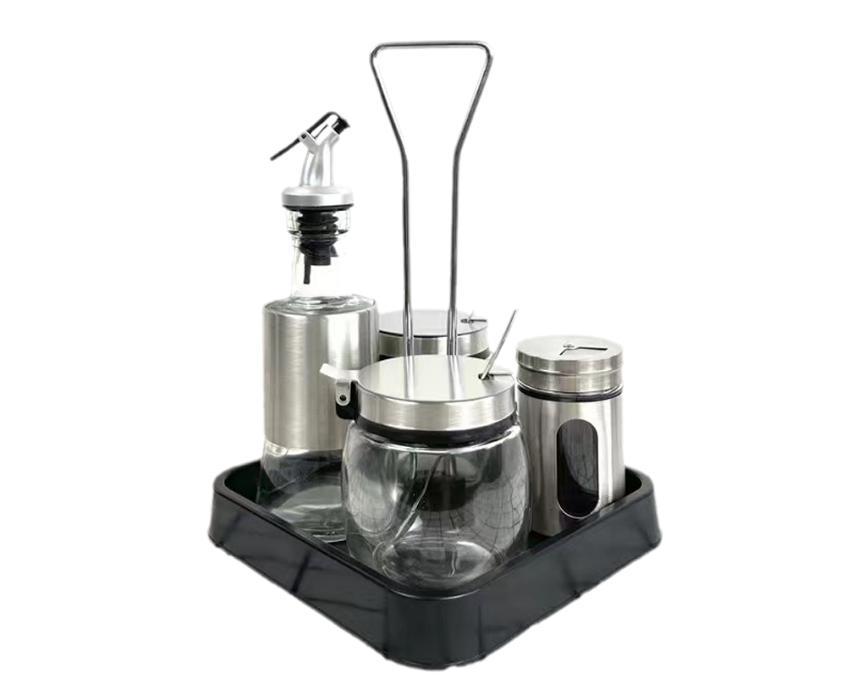 Condimento tarro combinación traje condimento botella aceite olla vidrio aceite botella comercial restaurante Hotel barbacoa cocina con estante