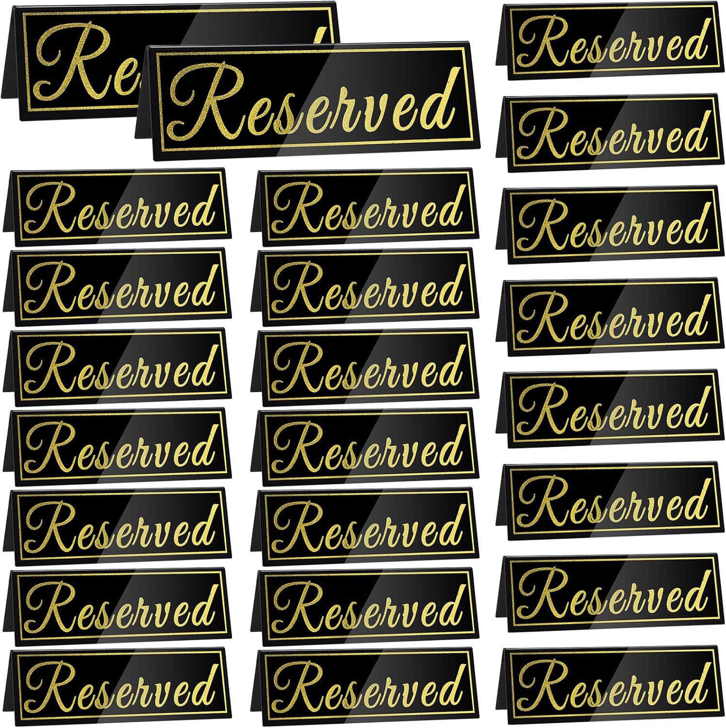 跨境热销黑色亚克力客人预订桌帐篷预留座位标志婚礼餐桌预留标牌