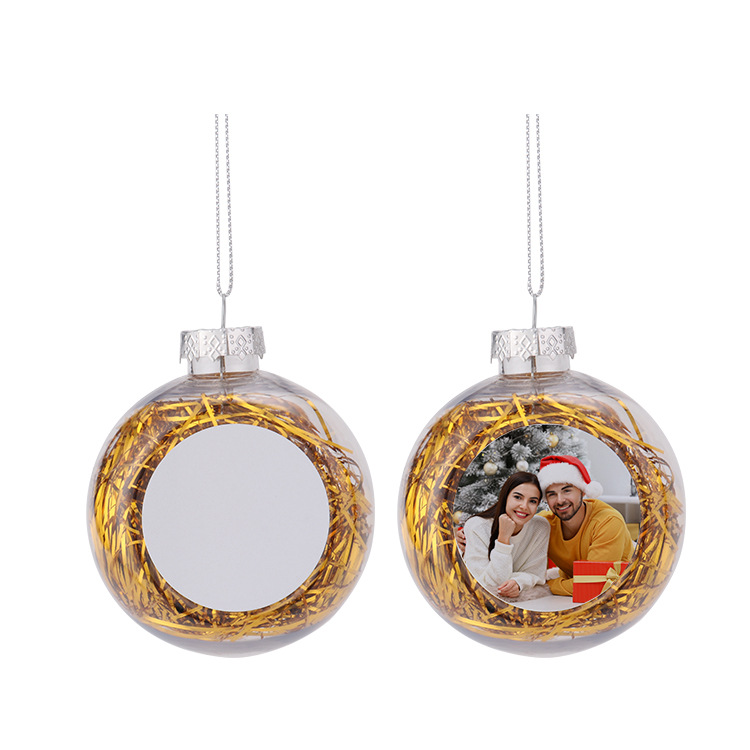 8cm-금파투명 PET 크리스마스볼 QT027-GD