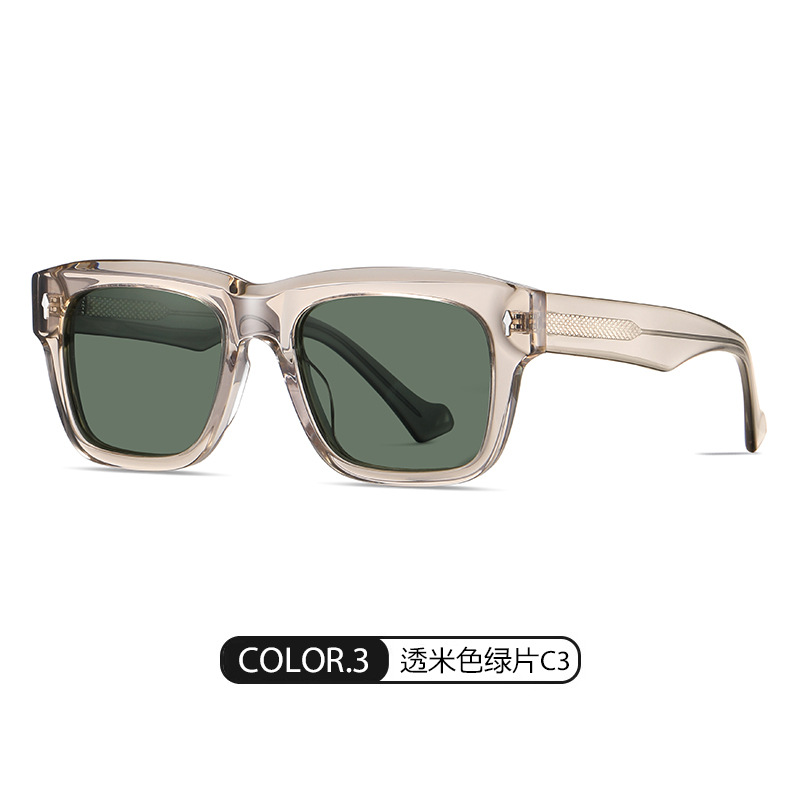 Nuevo polarizador de placa hecho a mano S32104 Gafas de sol de marco cuadrado de moda Gafas de sol de conducción al por mayor transfronterizas