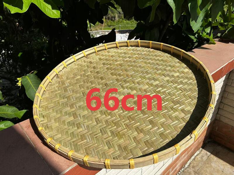 竹编圆簸箕无孔竹筛子家用晾晒网竹制品竹匾绘画装饰舞蹈道具|undefined