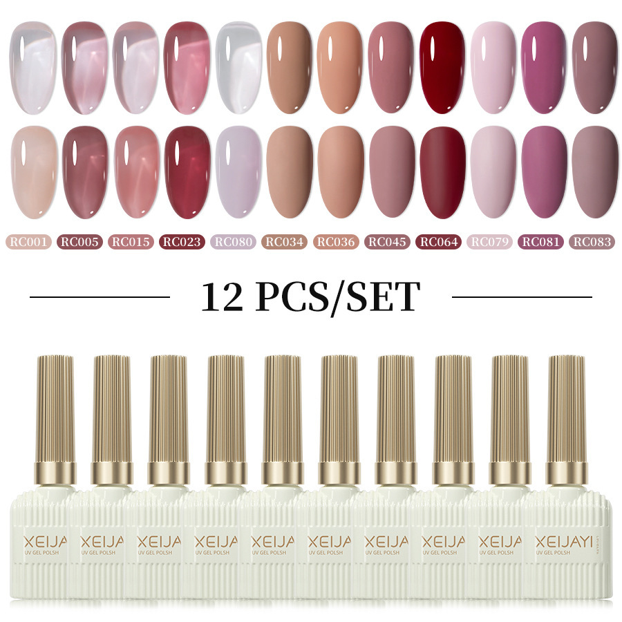 Xianjiayi 102 color nail polish glue new suit phototherapy glue popular online 12 color suit solid and lasting nail salon