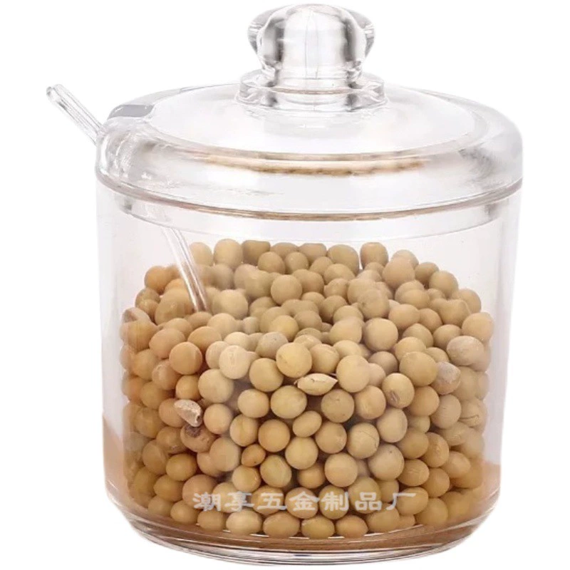 Акриловая утолщенная банка для приправ для масла Чили Пластиковая банка для соли и сахара MSG Бутылка для соевого соуса Пищевой масляный горшок Чашка для приправ