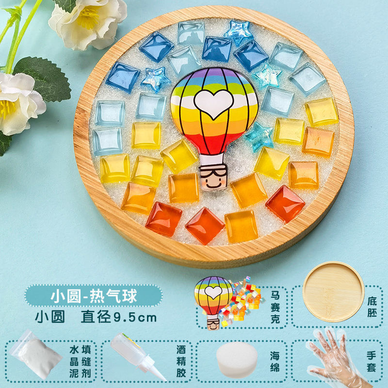 Nuevo producto bricolaje hecho a mano posavasos paquete de material mosaico padre-hijo creativo jardín de infantes pequeño regalo al por mayor juguetes educativos