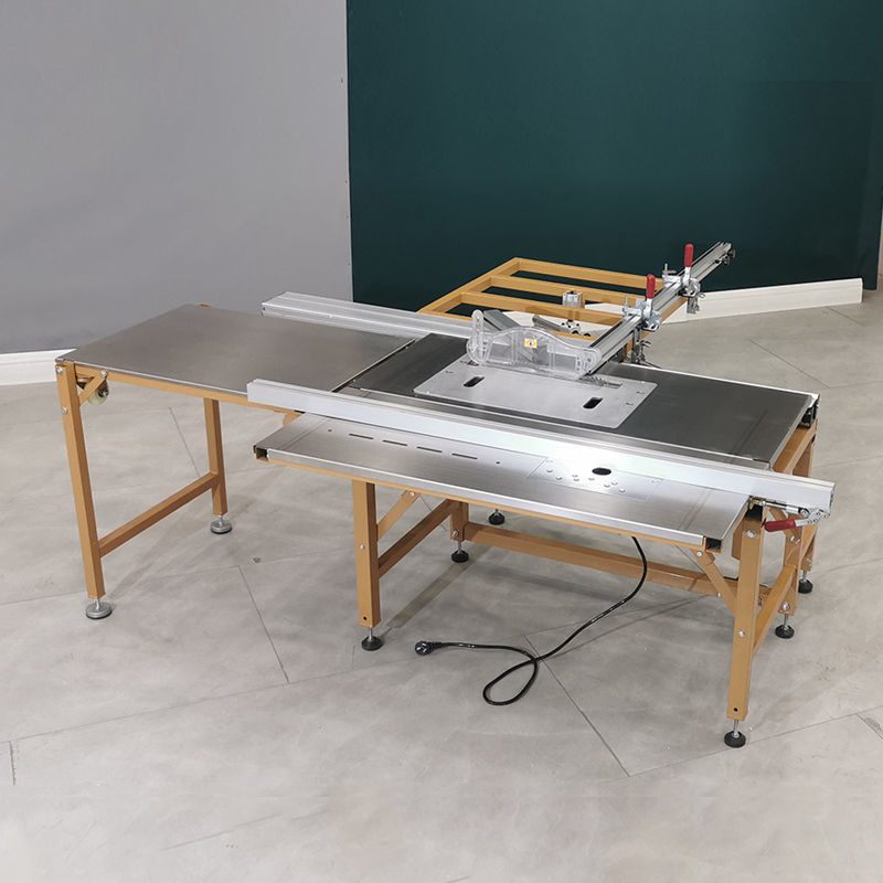 Mesa de sierra de empuje de carpintería multifuncional Mesa de sierra plegable Mesa de sierra de empuje de precisión de carpintería