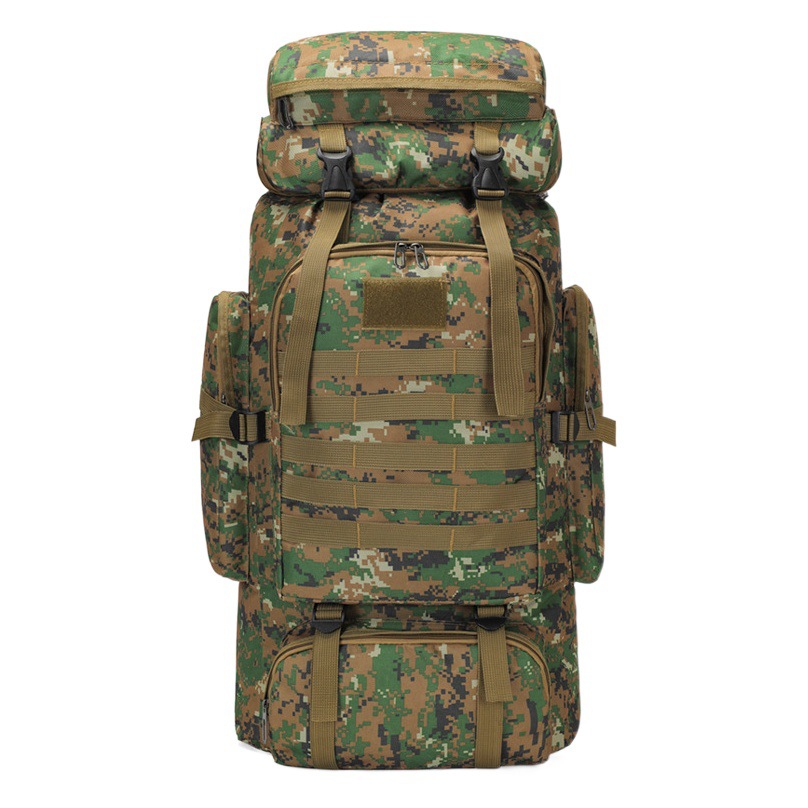 80L Oxford Cloth Outdoor Backpack Camouflage Hiking Tactical Backpack Mountaineering Bag Men's Camping Style Travel Backpack