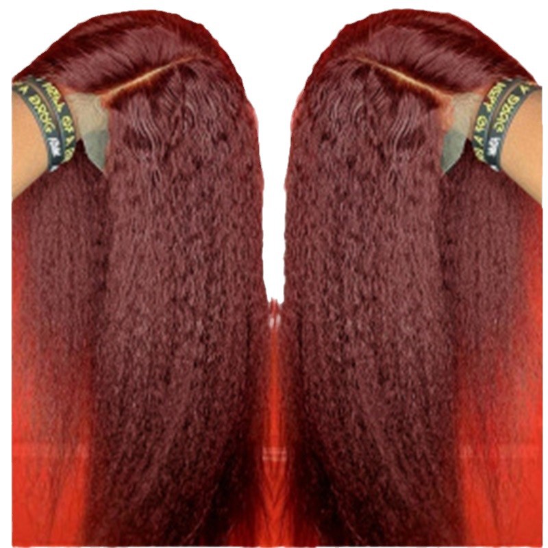Long Straight Hair Wig For Women Fluffy Center Parted High Temperature Silk Chemical Fiber European American Style Wig_voghion.com
