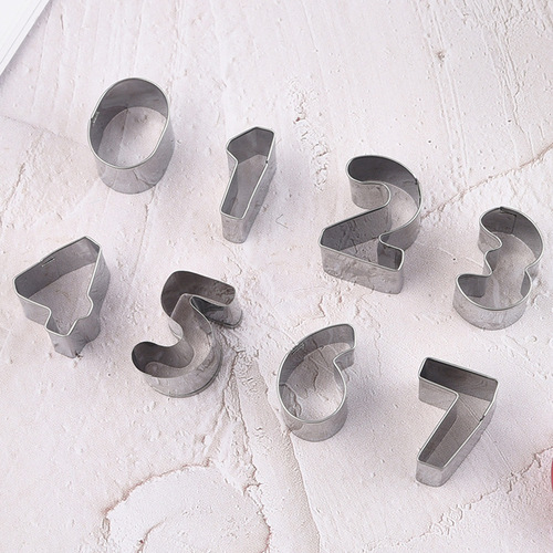 Factory stainless steel cookie mold with suction card, numbered cookie grinder, handmade letter cookie mold for wholesale