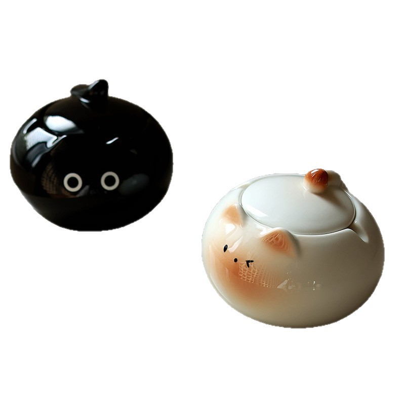 Serie de gatos siameses, cenicero lindo creativo, cerámica con cubierta, sala de estar doméstica, almacenamiento de escritorio de oficina