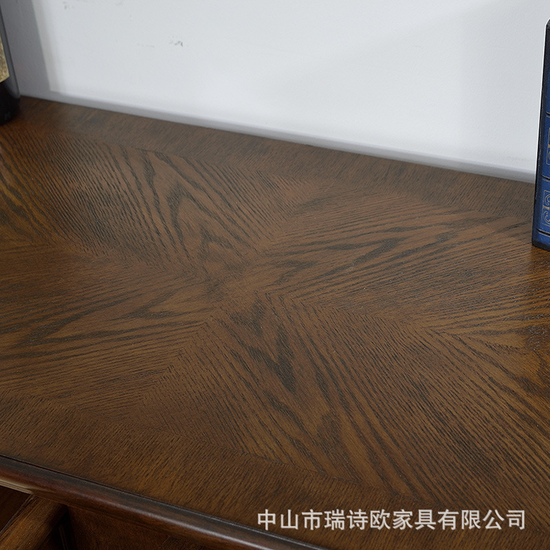 复古美式实木四门柜法式复古风餐边柜电视柜设计感玄关过道装饰柜|undefined
