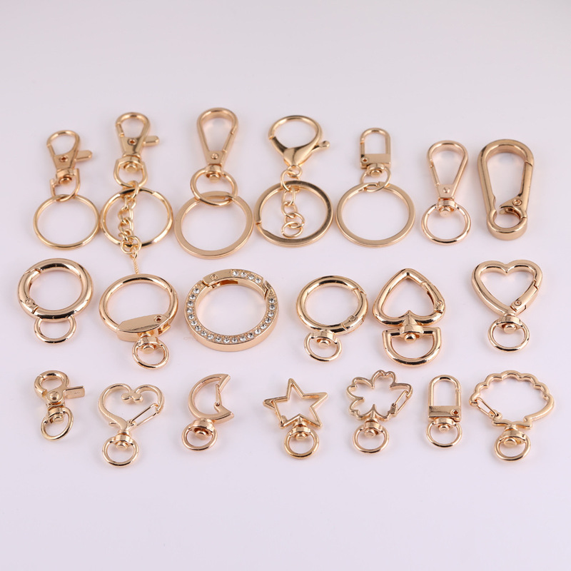 Zinc Alloy Collection KC Gold Multi Style Car Keychain Spring Buckle Multifunctional Bag Buckle Pendant Small Accessories