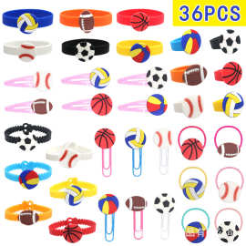 跨境亚马逊新品 球类系列图片集 棒球橄榄球排球足球篮球节日派对