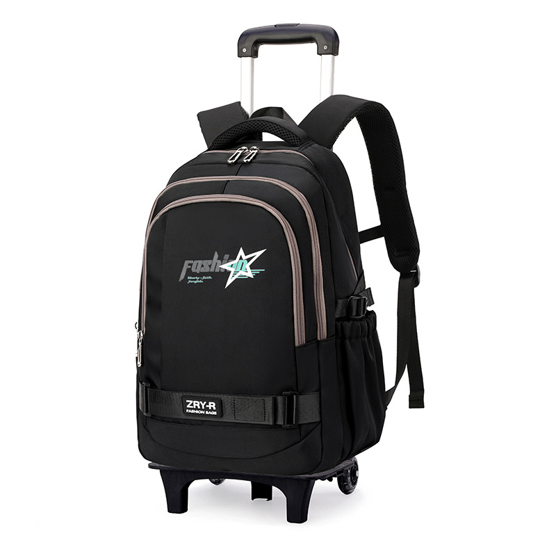 Mochila de pescado natural para niños de grado 3 - 6 estudiantes de secundaria con ruedas de gran capacidad para subir escaleras.