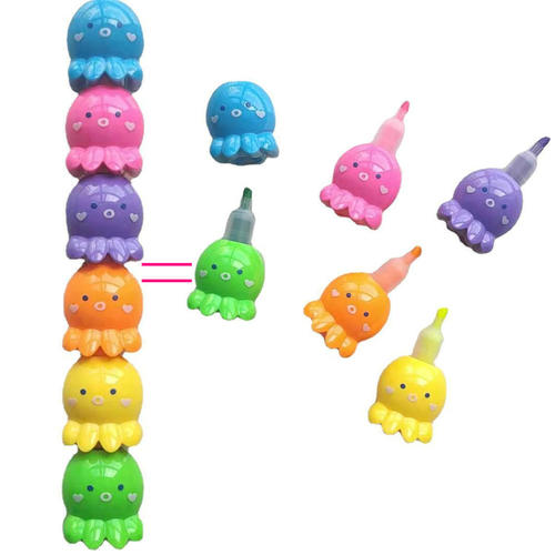 Gift pen aligns particle size colorful shapes school students takeout diary multi-piece multi-stack multi-puzzle fluorescent pens