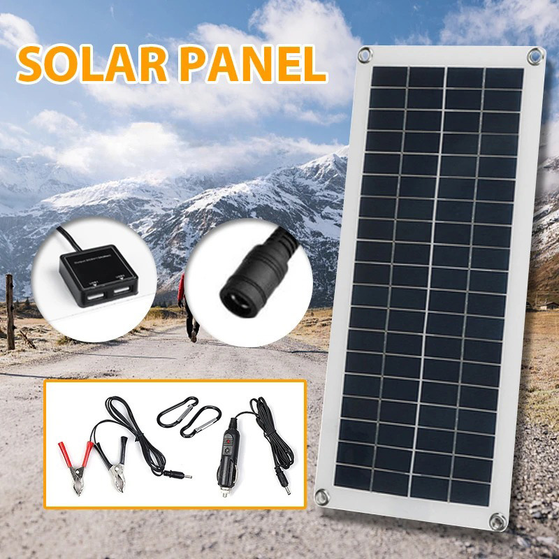 跨境专供太阳能套件多晶10W18V12V太阳能板适用房车轮船离网系统
