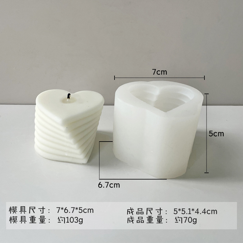 Superposición giratoria amor vela molde INS amor coreano aromaterapia vela hecha a mano jabón yeso epoxi molde