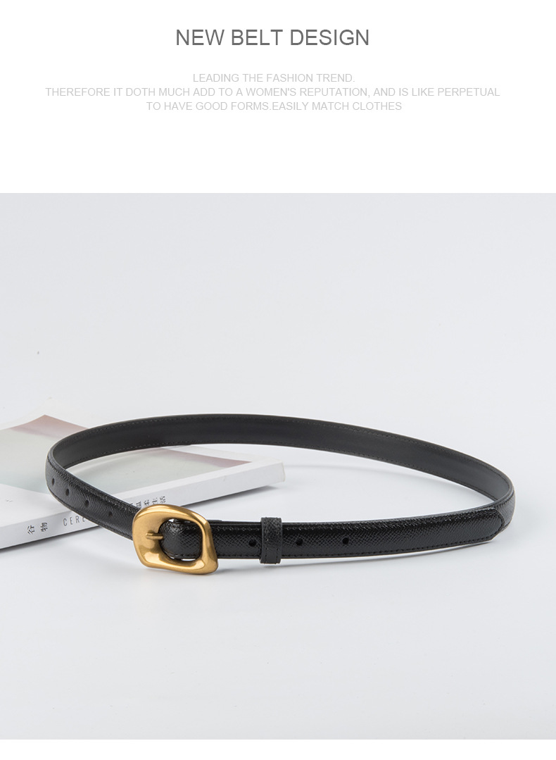 75g Weight Belt Classification Simple Style Geometric Two-Layer Cowhide Alloy Women's Leather Belts