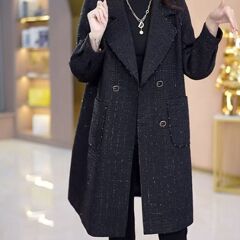 萱子时尚风衣外套女秋冬2025气质奢华显瘦减龄中长款大衣