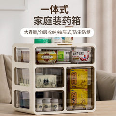 Household large-capacity medicine box, multi-layer drawer-type medicine storage box, household desktop standing medicine box
