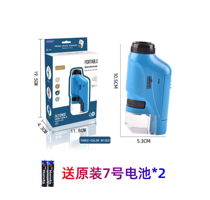 Microscopio portátil de mano para niños luz experimento de ciencia biológica niños Regalo De estudiante juguetes educativos