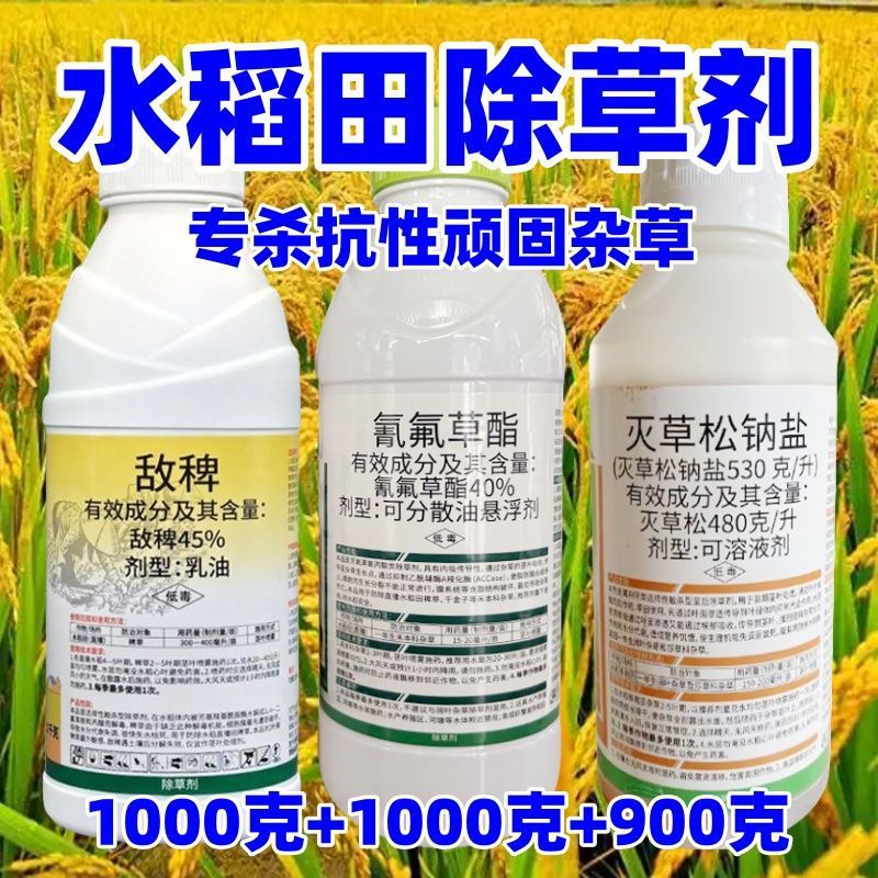 水稻田苗后除草剂直播田移栽田千金子稗草马唐三棱草鸭舌草农药