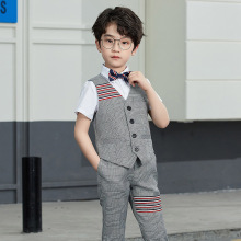 捡漏清仓断码男童套装韩版马甲两件套礼服花童主持走秀演出服特价
