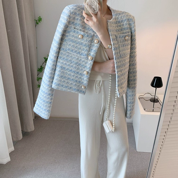 Осенний дизайн короткой элегантной куртки в стиле Chanel, французский стиль, свободный крой