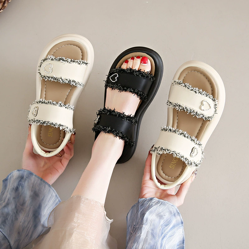 35-42 ярдов 2025 новый летний новый большой размер трансграничные сандалии на толстой подошве с кисточками