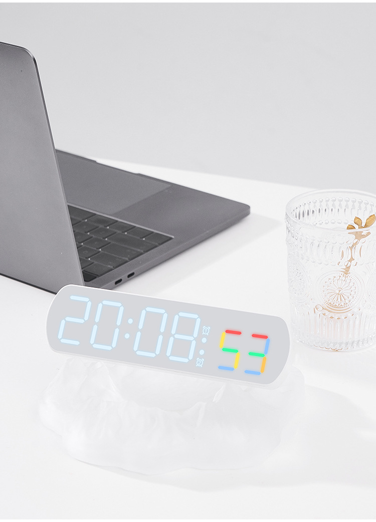 Minimalist Electronic Creative Multifunctional LED Alarm Temperature Jumping Seconds Display Countdown Bedside Clock_voghion.com