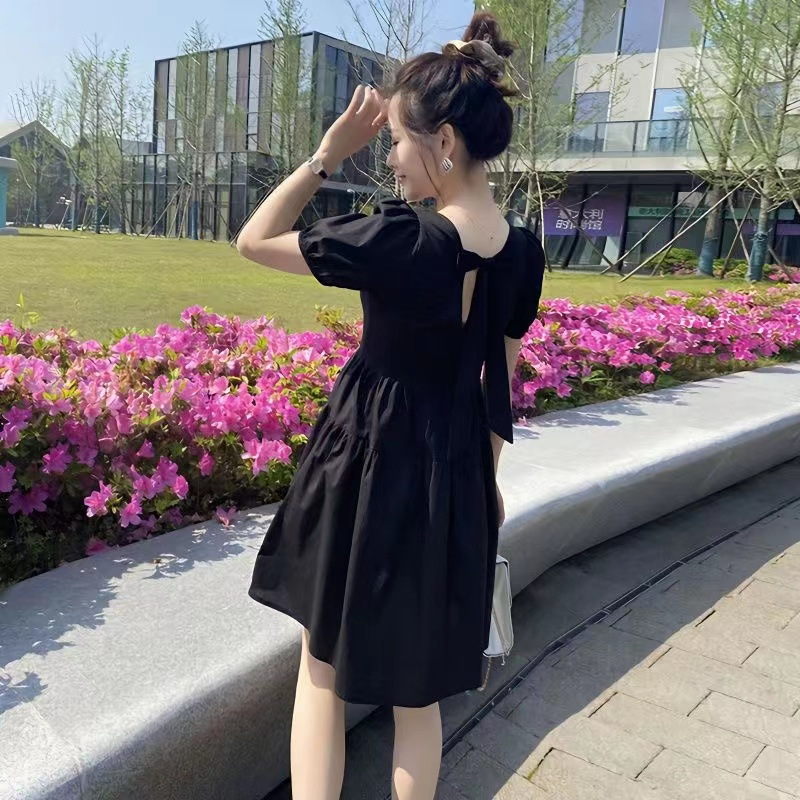 Summer long dress with bow