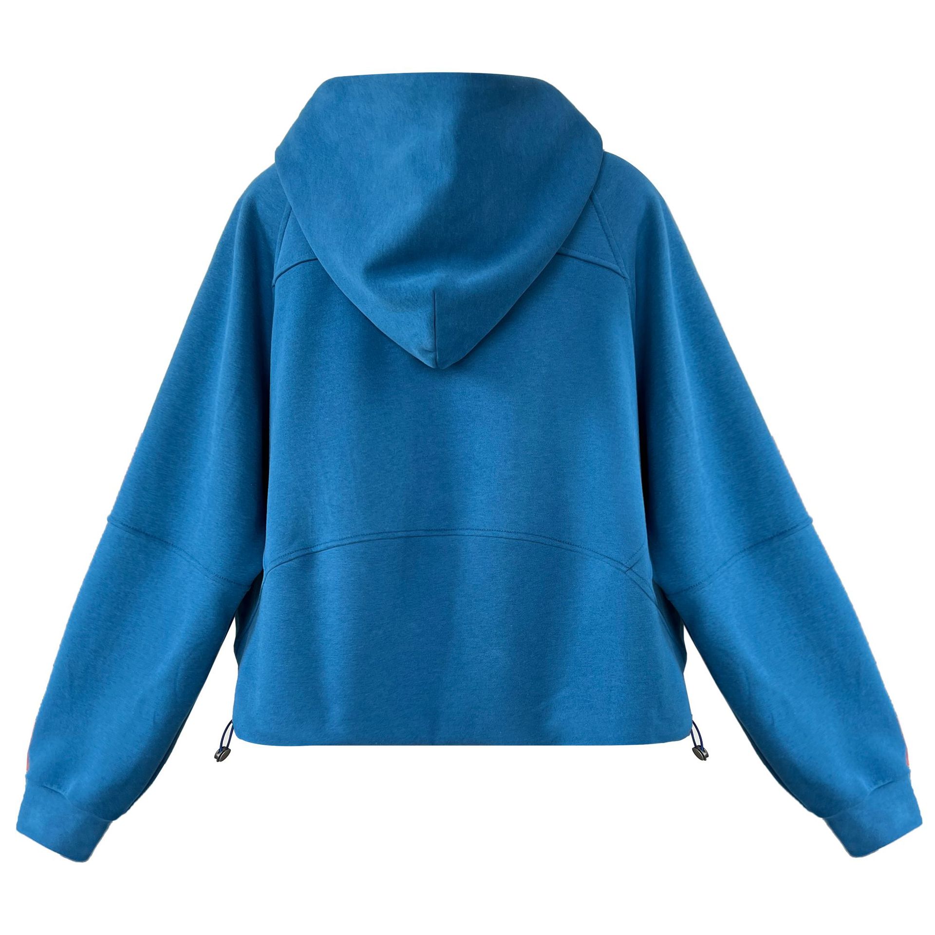 Idle Half Zipper Hooded Sweatshirt for Women Autumn Casual Design Blouse Coat
