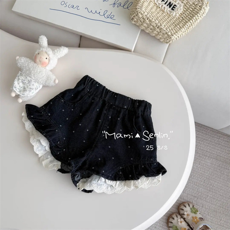 Pantalones cortos de mezclilla de siete niñas de limón salado 2025 pantalones cortos de verano delgados para mujer jeans para niños pantalones cortos de bebé
