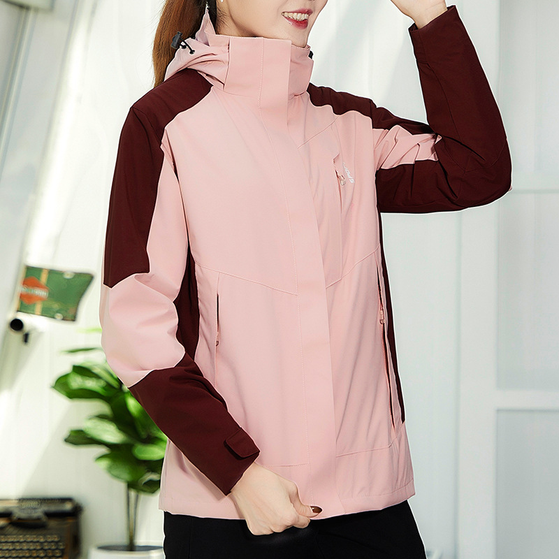 Cross-border outdoor couple three-in-one jacket men's two-piece plus size team work clothes women's jacket