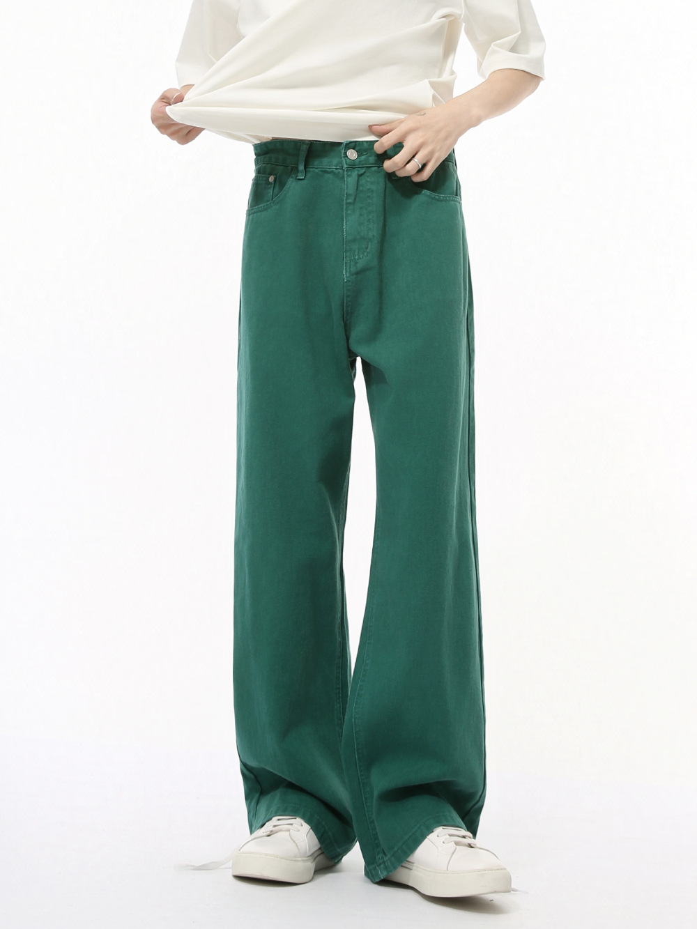 MTLCLOTHES Hombres| Nuevos productos de otoño básicos de color sólido simple cleanfit jeans casuales