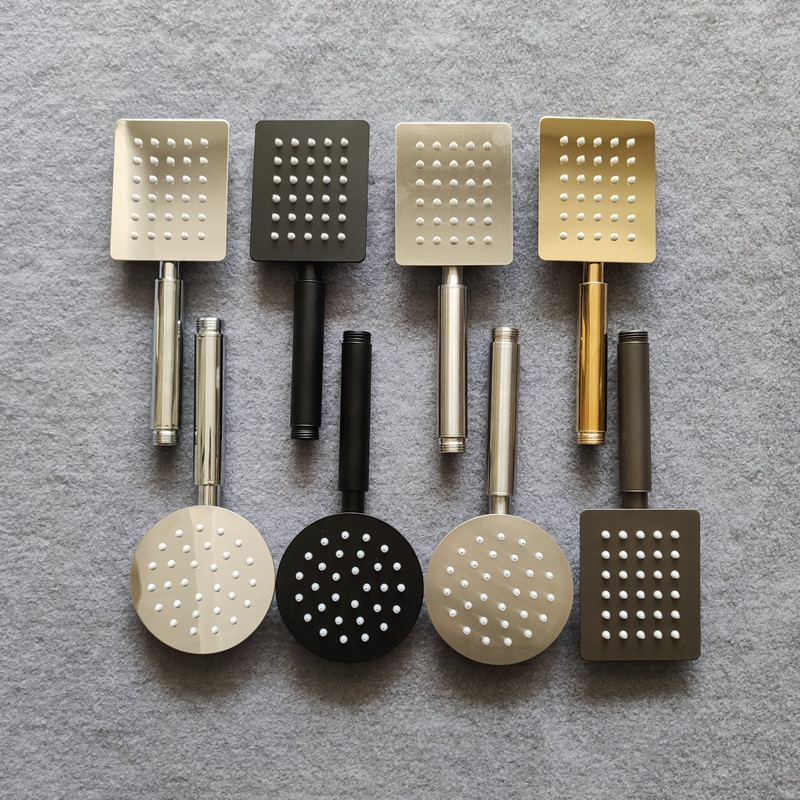 Stainless Steel Shower Head for Hotel and Guesthouse Bathrooms, Handheld Showerhead in Gold, Black, and Gun Gray