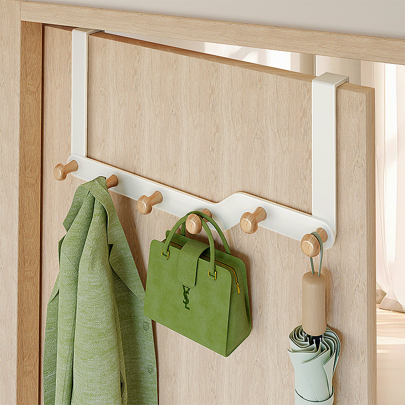 Cross-Border Temu Hot-Selling Door Hook, No-Drill Solid Wood Door Hook for Hanging Clothes, Bedroom Door-Mounted Storage Coat Rack Cross-Border Temu Hot-Selling Door Hook, No-Drill Solid Wood Door Hook for Hanging Clothes, Bedroom Door-Mounted Storage Coat Rack