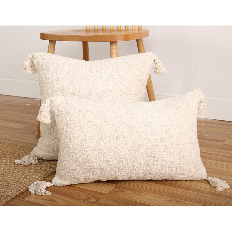 Moderno simple bordilla almohada sala de estar dormitorio cabezal de cama respaldo almohada cubierta de alojamiento en el hogar de tela sólida sofá almohada