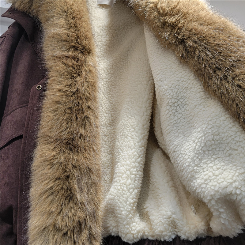2025 invierno nuevo tipo de pie de cuello de capilla superando la chaqueta de algodón a prueba de viento grueso calentamiento abrigo de cuello de capilla de moda piel