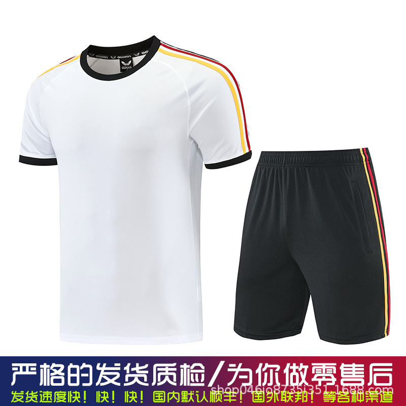 World Football Cup Training Uniform Adidas Trefoil Nk Round Neck Retro Set Quick-Dry Sweat-Wicking Short-Sleeve T-Shirt Cross-Border