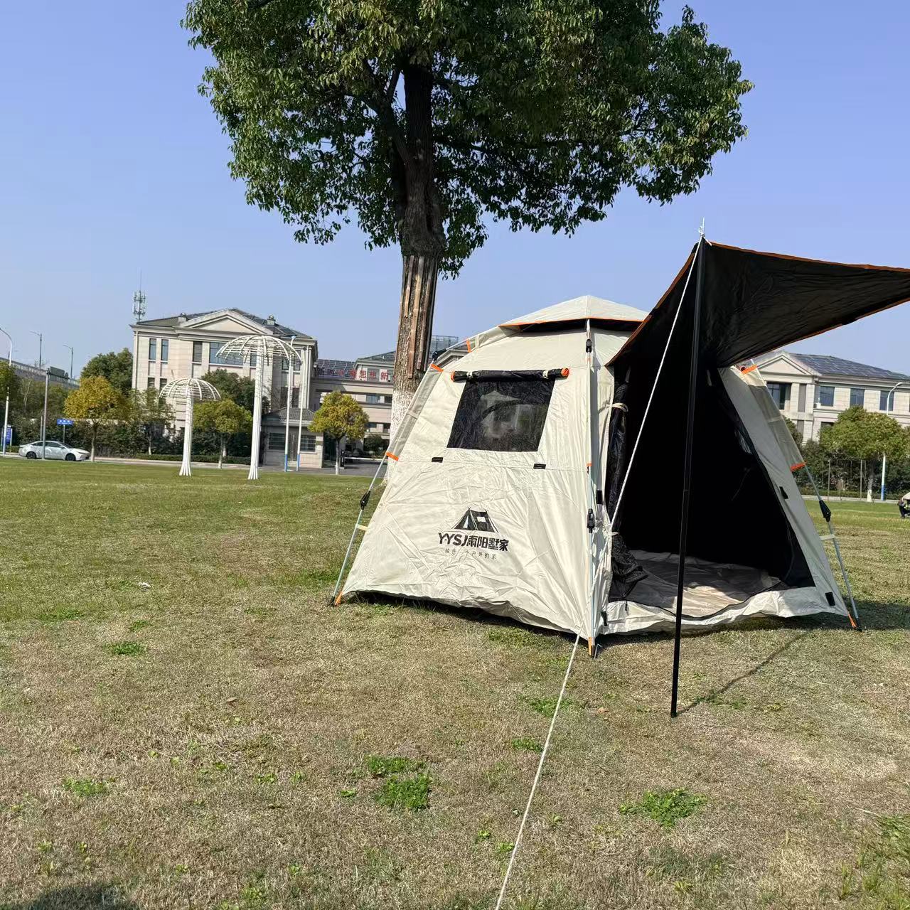 Tent Outdoor Camping Folding Portable Camping Overnight Tent Camping 3-4 Full Automatic Black Rubber Thickened Rainproof