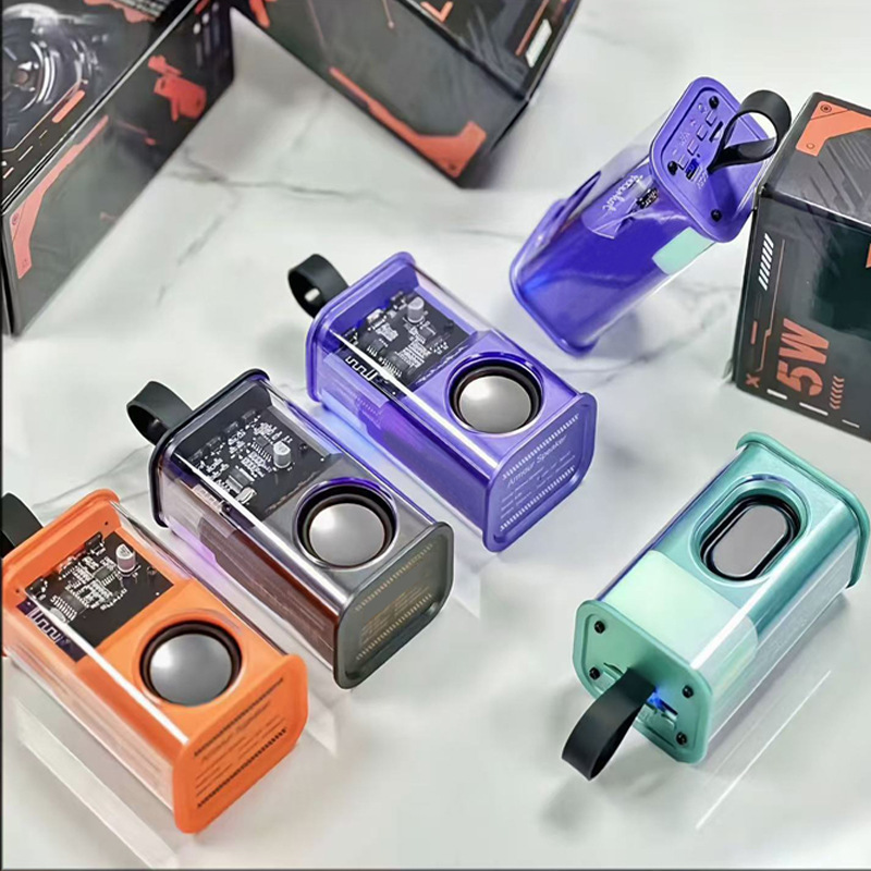 透明メカ Bluetooth スピーカー小型鋼砲屋外大音量サブウーファーホーム雰囲気ライトデスクトップミニスピーカー|undefined