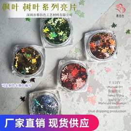 厂家直销枫叶树叶金葱美甲亮片手机壳流麻diy异形超薄镭射亮片