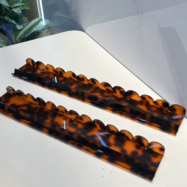 Acrylic American Mahjong Push Ruler 20inch Transparent Mahjong Card Arrangement Ruler Tortoiseshell Mahjong Accessories Set of 4