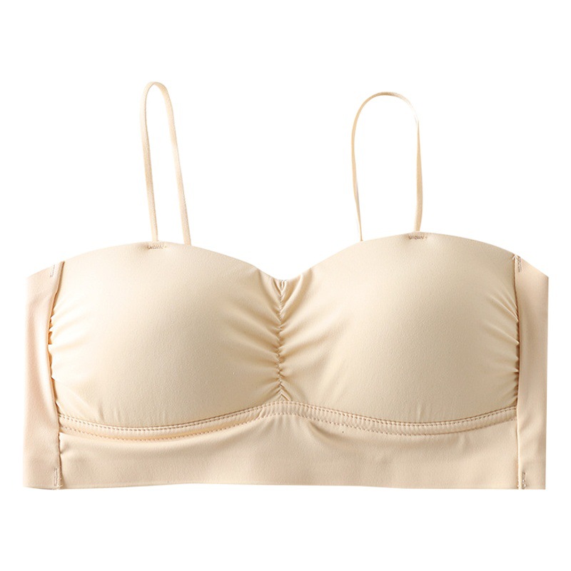 Belleza espalda sin costuras Correa ropa interior sujetador tres breasted inalámbrico taza fija pecho grande pequeño chaleco sujetador