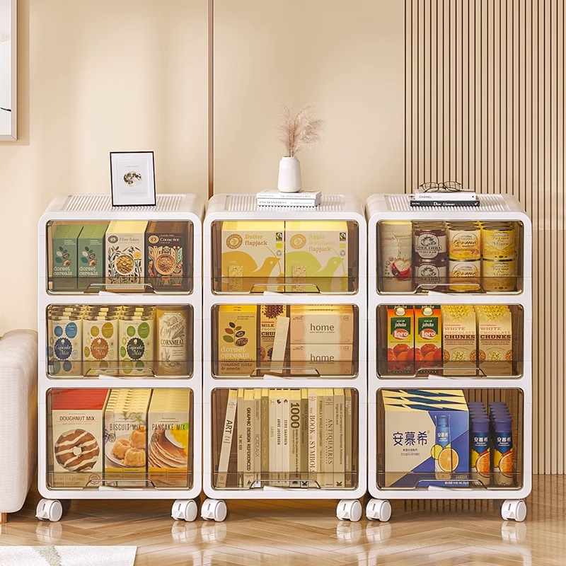 Drawer-type Storage Cabinet Multi-layer Movable Snack Cabinet Plastic Storage Cabinet Household Storage Cabinet Toy Storage Box