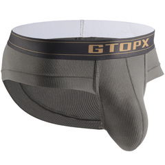 GTOPX MEN Unlined Threaded U-Shape with Enlarged Pouch and Eagle Beak Breathable Triangular Underwear - Single Pack