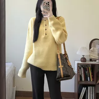 氛围感针织衫女秋冬韩系巨好看软糯减龄毛衣牛仔裤两件套装潮新品