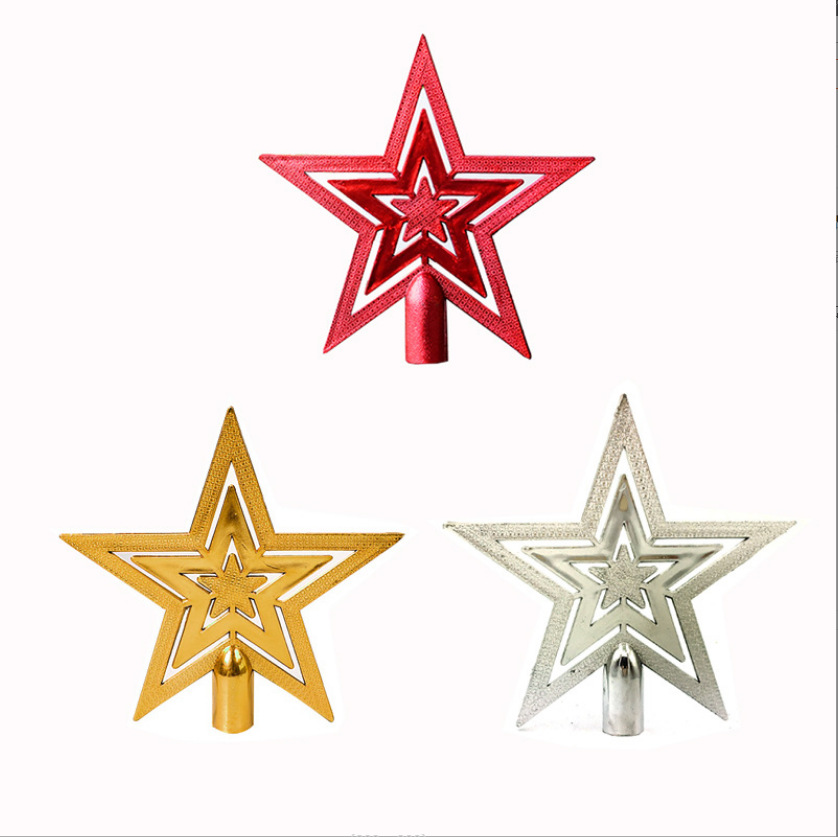 Christmas tree top decoration Christmas tree top star five-pointed star gold five-pointed star 10cm 15cm 20cm size