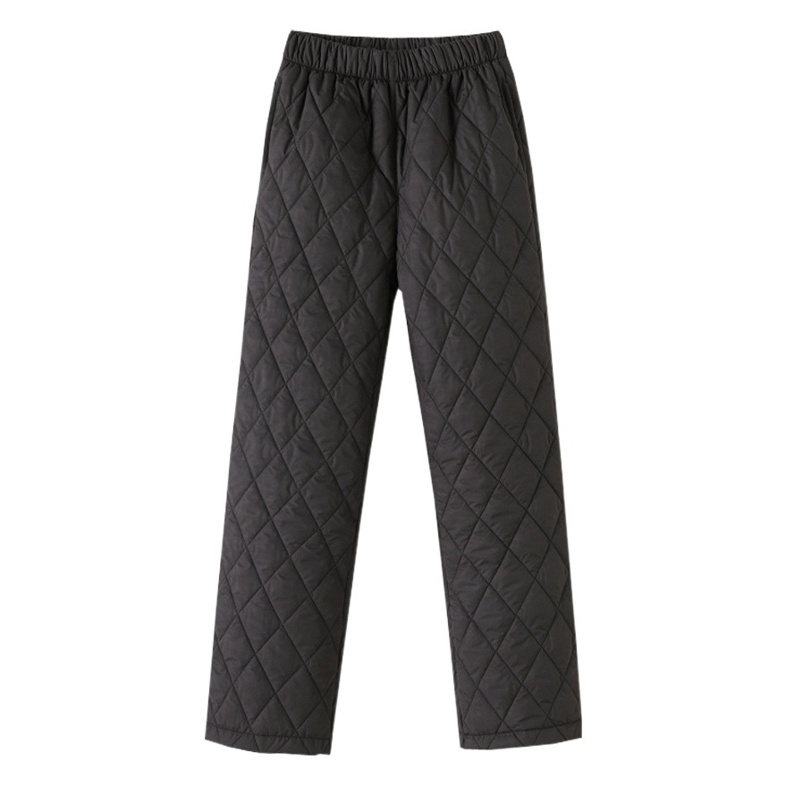 Wide-leg Cotton Pants Women's Thickened Warm Pants plus size Middle-aged and Elderly Casual Straight Pants High Waist Down Cotton Pants